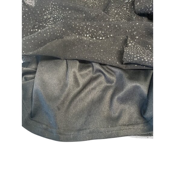 Whimsigoth Black Strapless Evening Dress With Ruched Front & Cascading Ruffle De - Picture 9 of 12